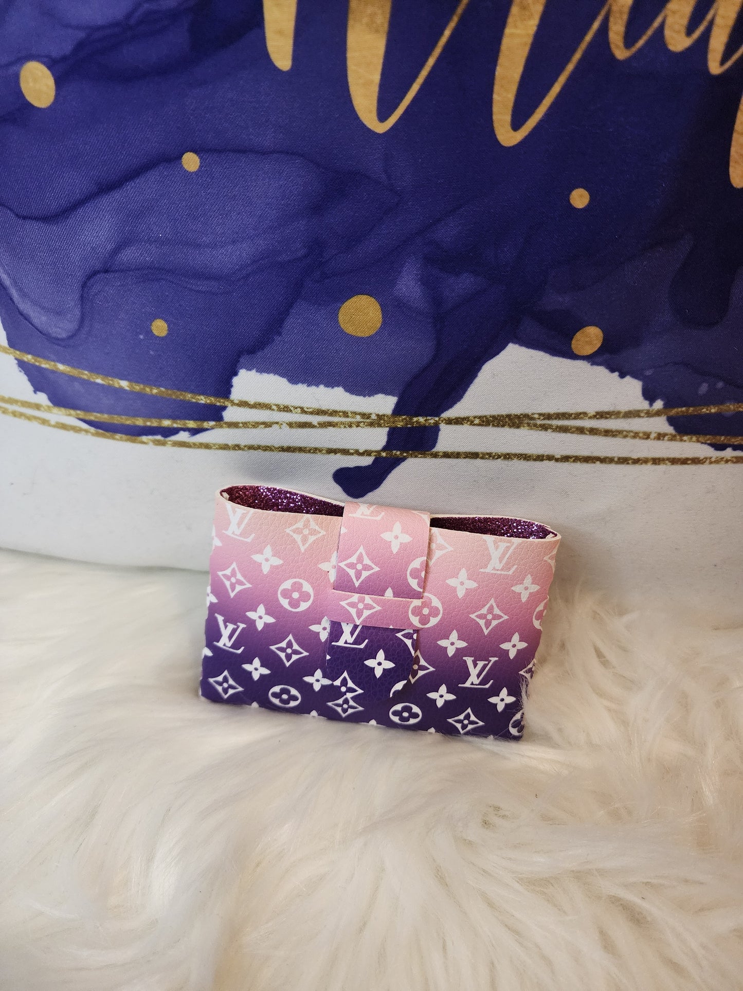 Grape Louie Faux Leather Coin Purse