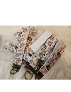 Faux Leather Wristlet Keychains