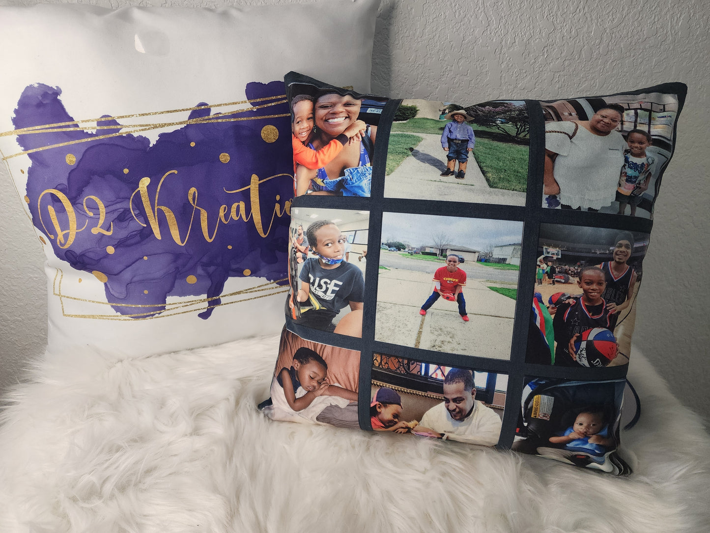 Custom 9 Panel Photo Collage Pillow – Personalized Picture Pillow Gift