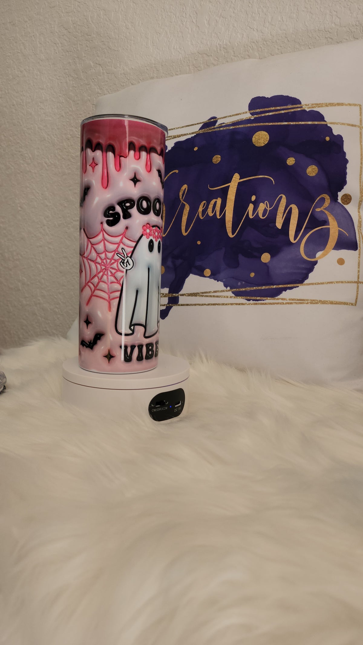 Spooky Boo 20oz Skinny Tumbler | Handmade Halloween Sublimation Tumbler