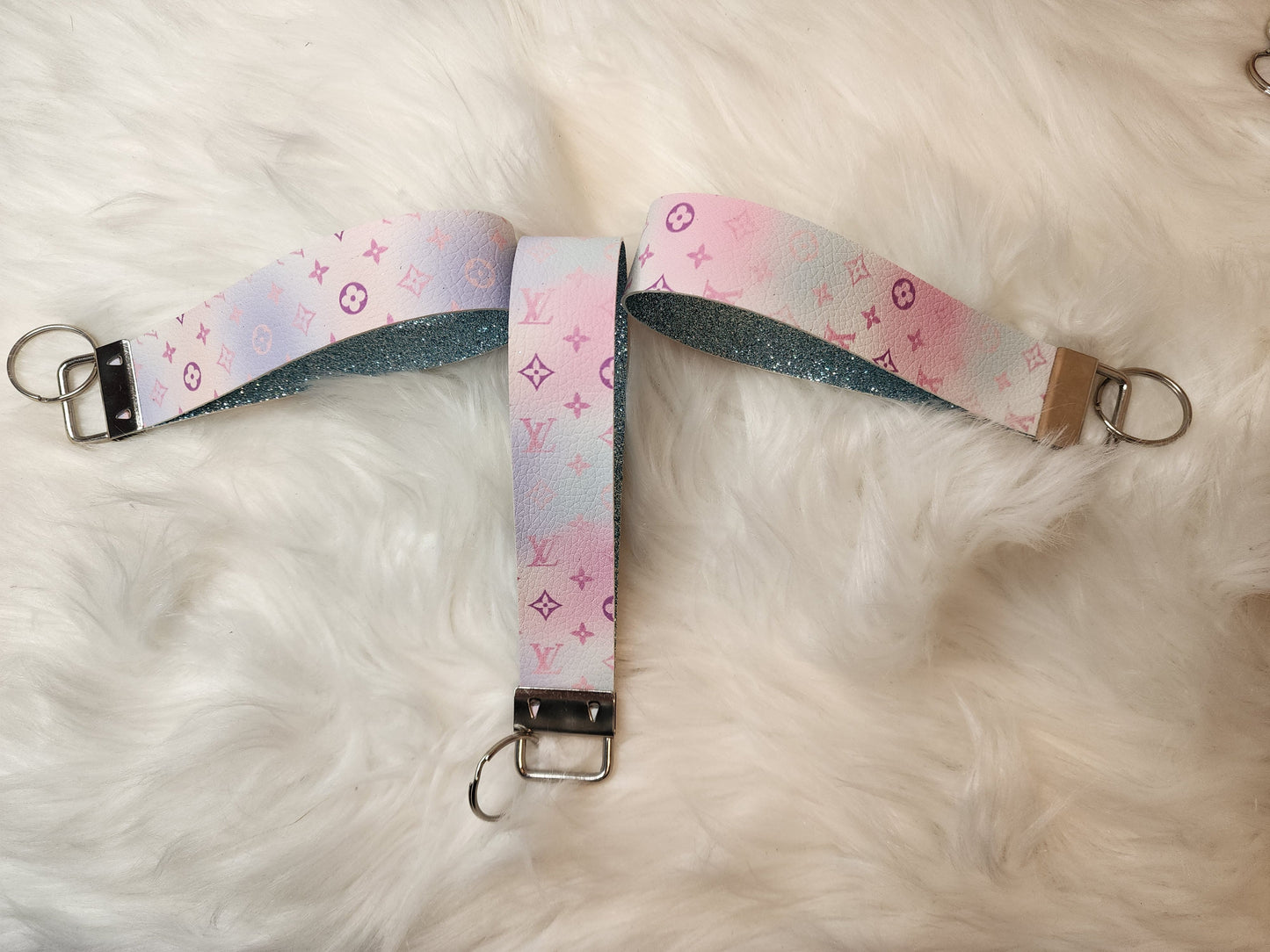 Faux Leather Wristlet Keychains