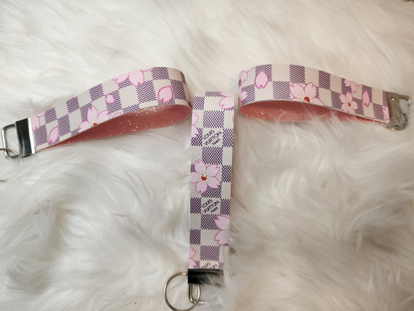 Faux Leather Wristlet Keychains