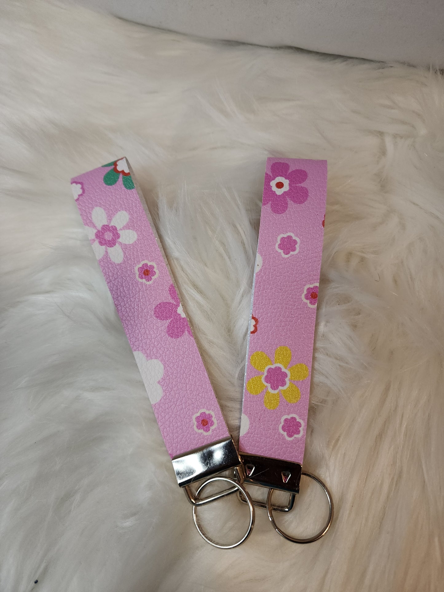 Faux Leather Wristlet Keychains