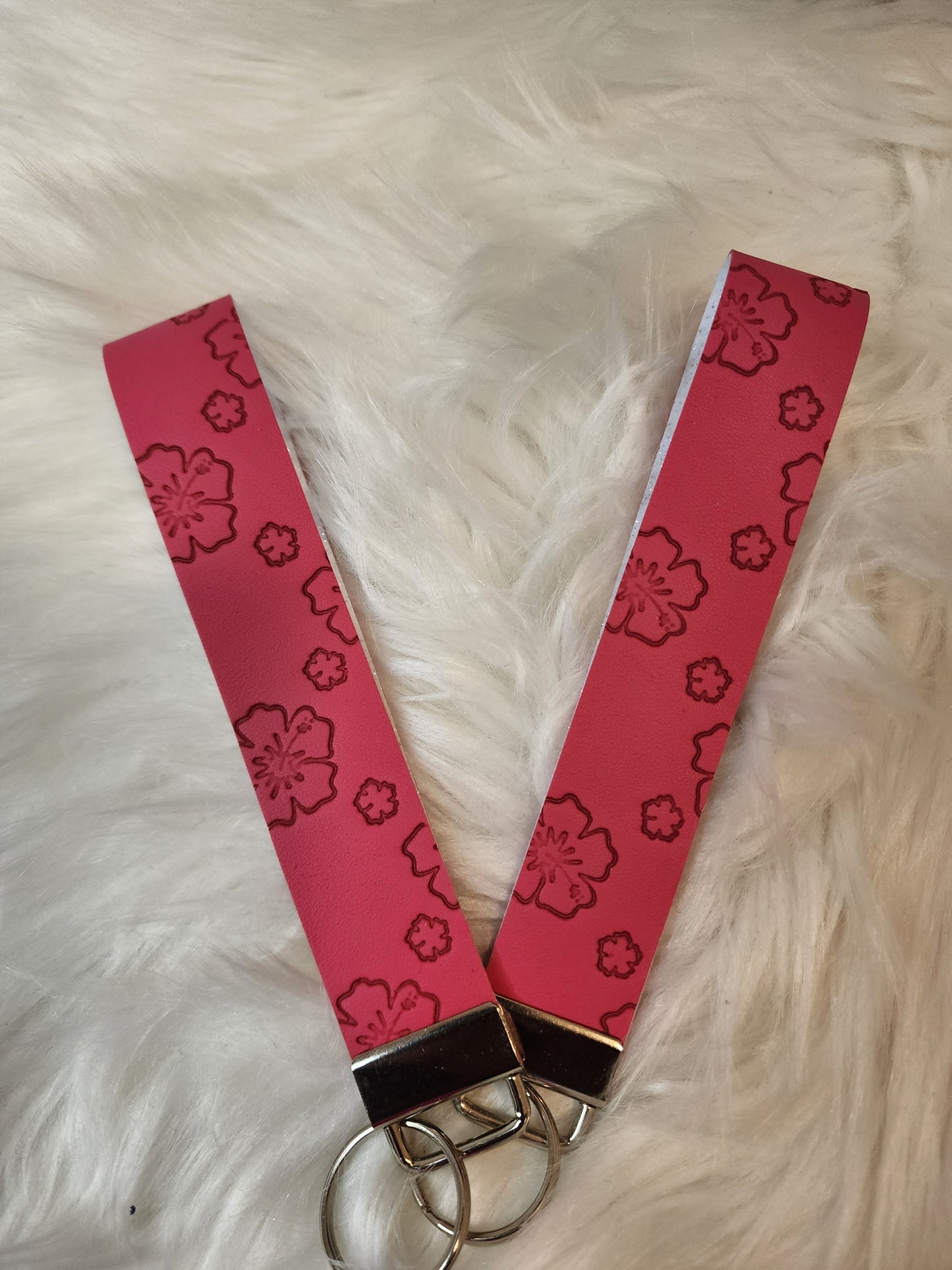 Faux Leather Wristlet Keychains