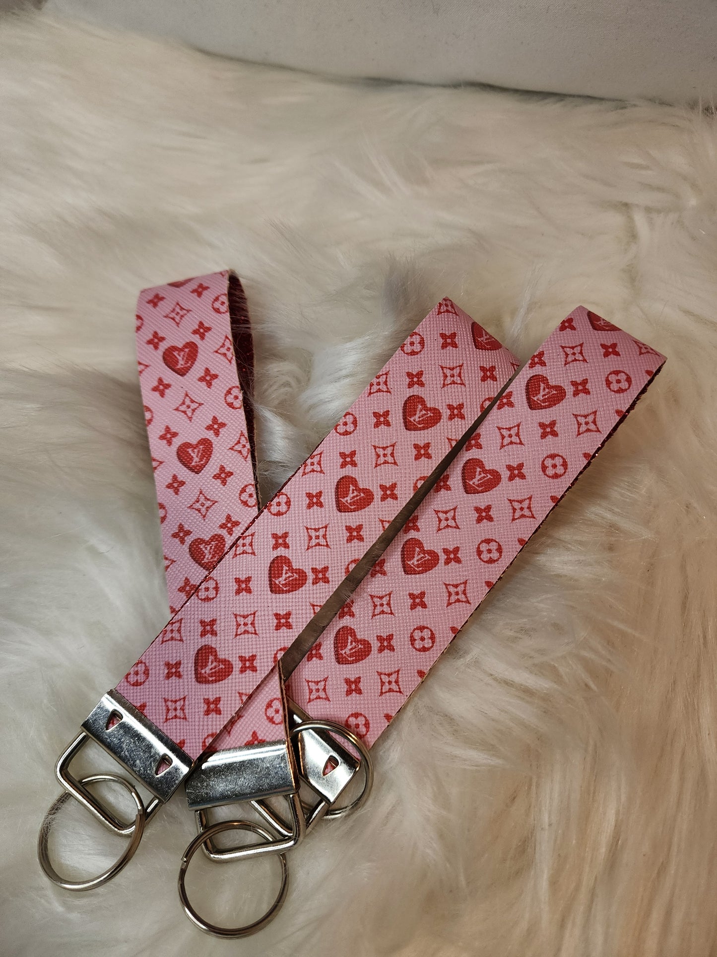 Faux Leather Wristlet Keychains