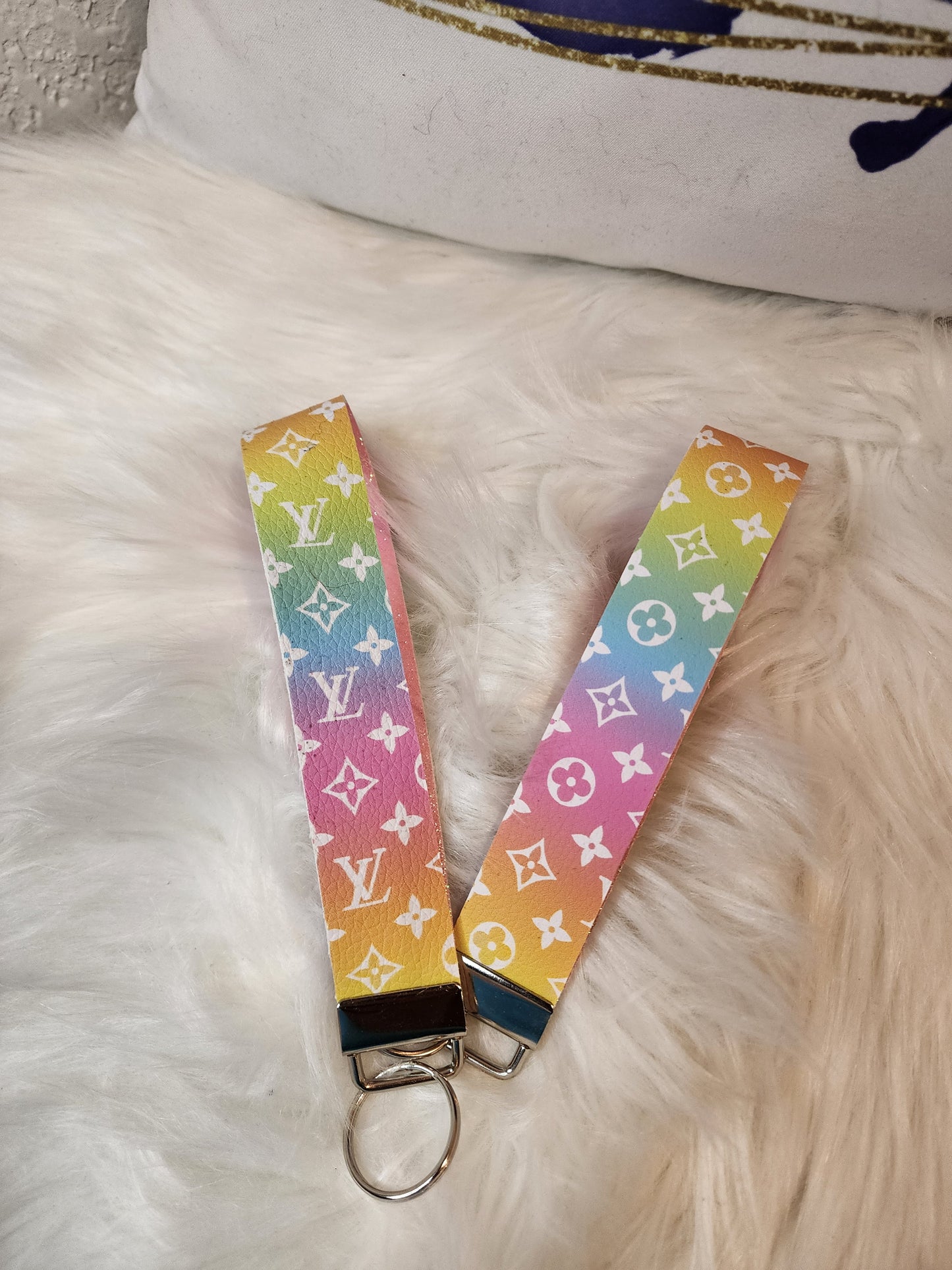 Faux Leather Wristlet Keychains