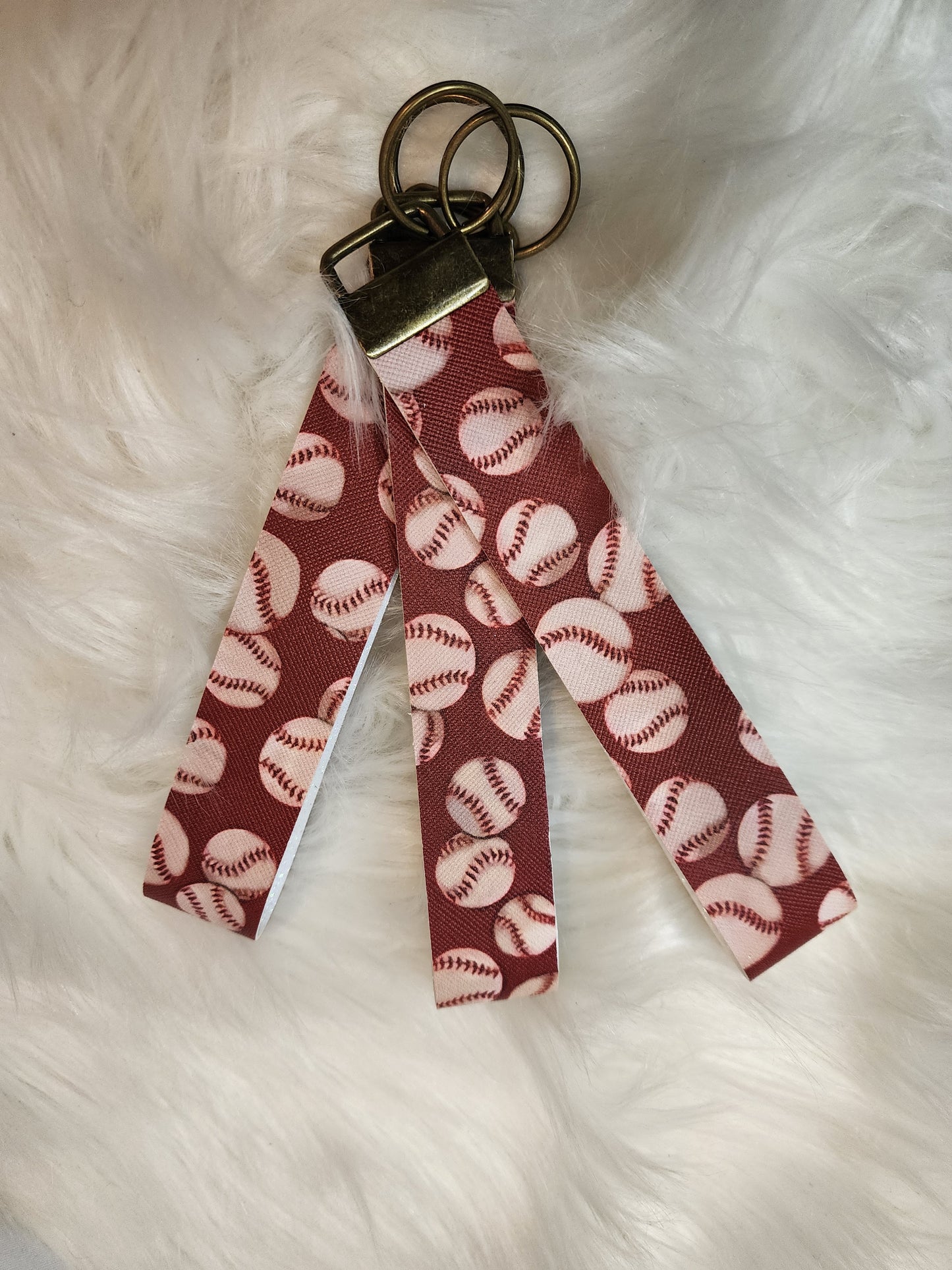 Faux Leather Wristlet Keychains