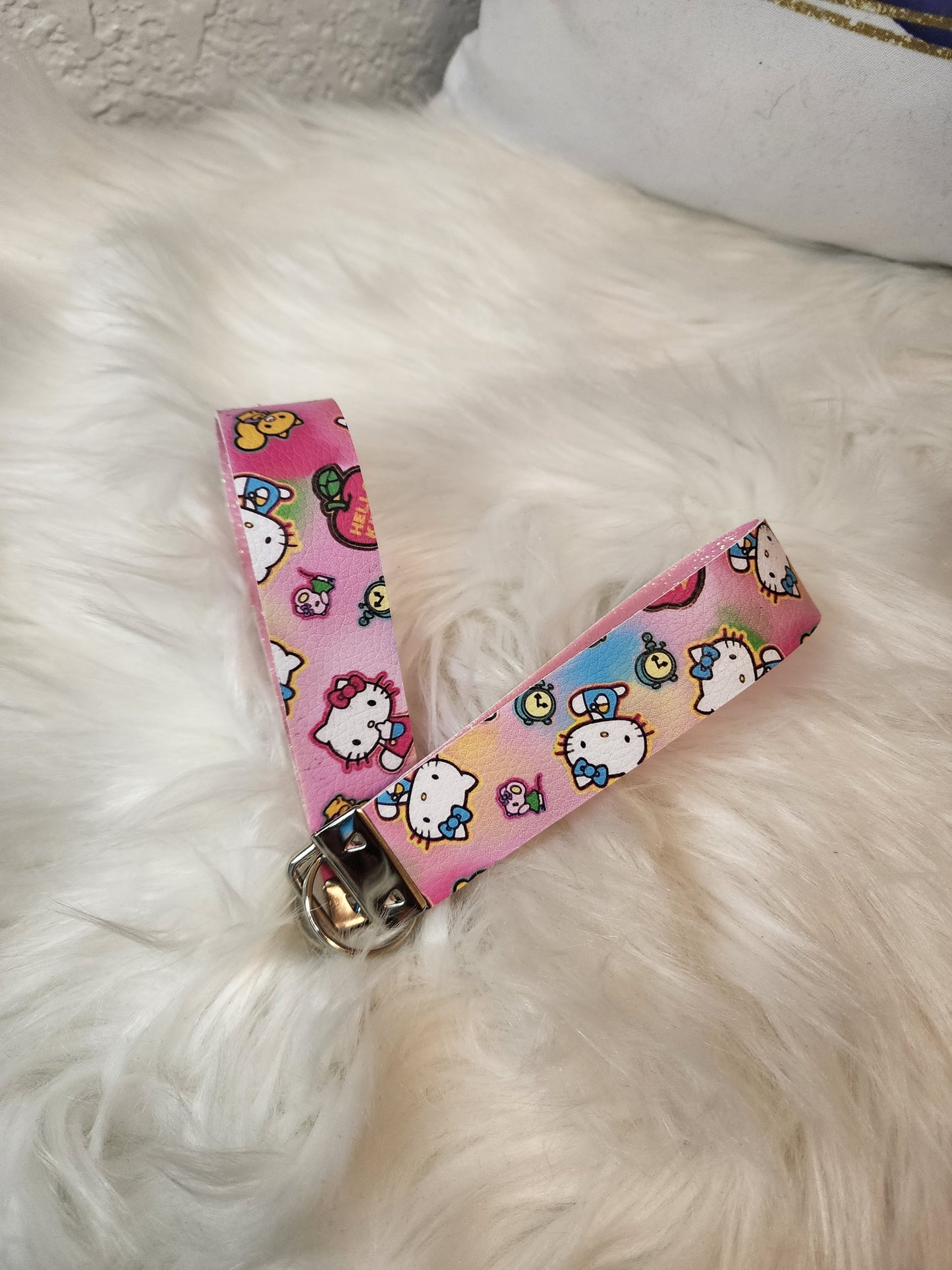 Faux Leather Wristlet Keychains