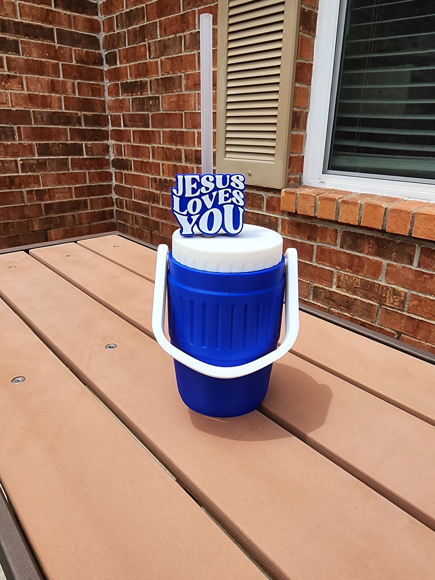 Blue and White Can Cooler Holder 12oz | D2 Kreationz