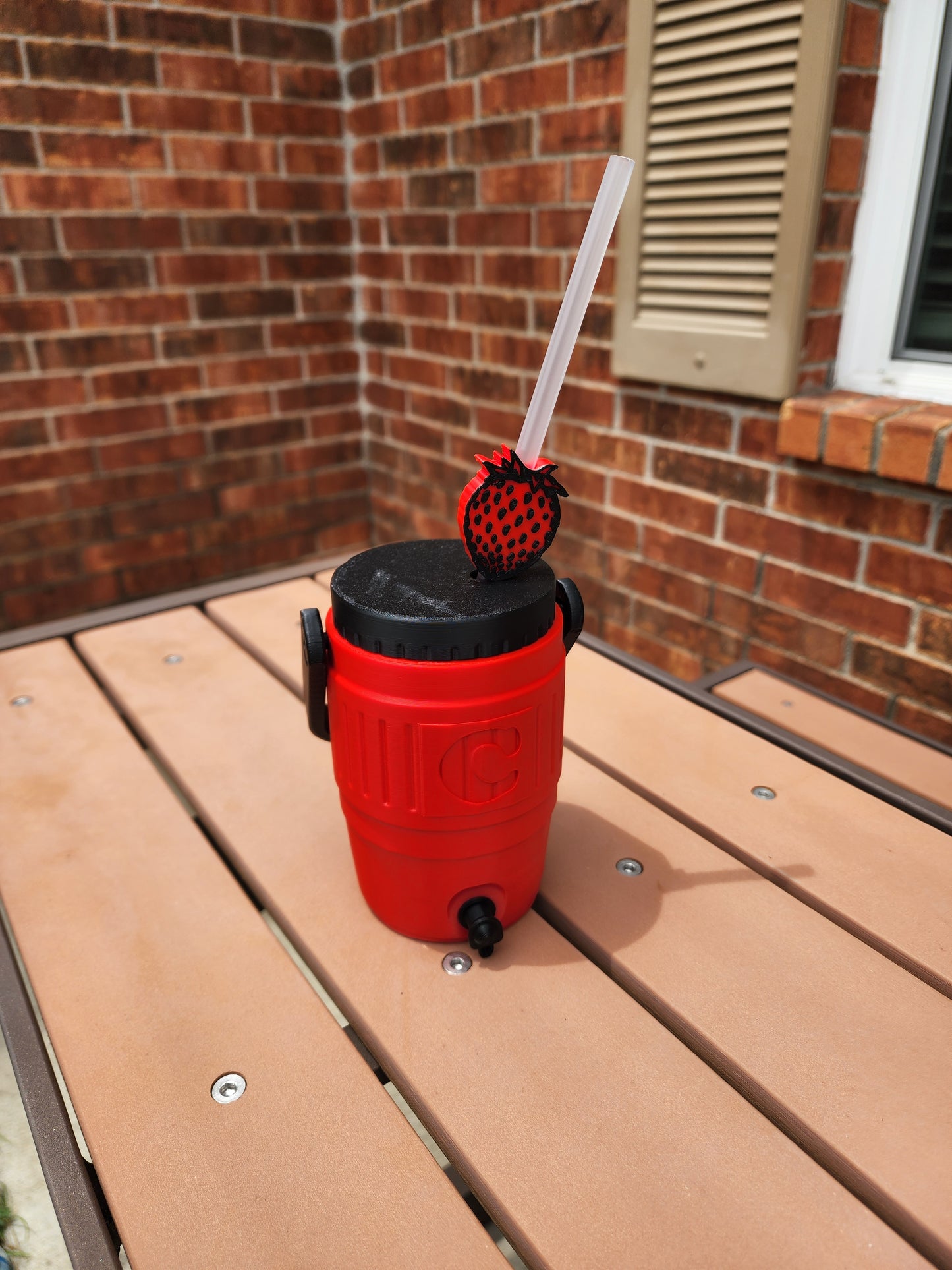 Red and Black Letter C Can Cooler Koozie 12oz | D2 Kreationz