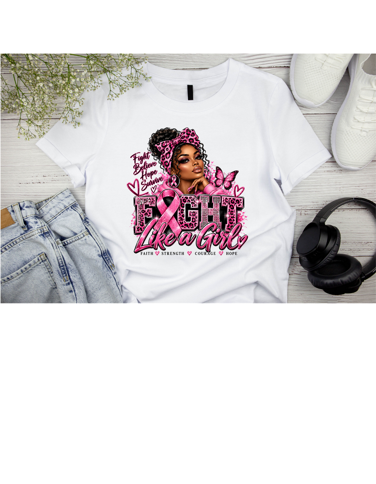Breast Cancer Awareness Pink Ribbon T-Shirt