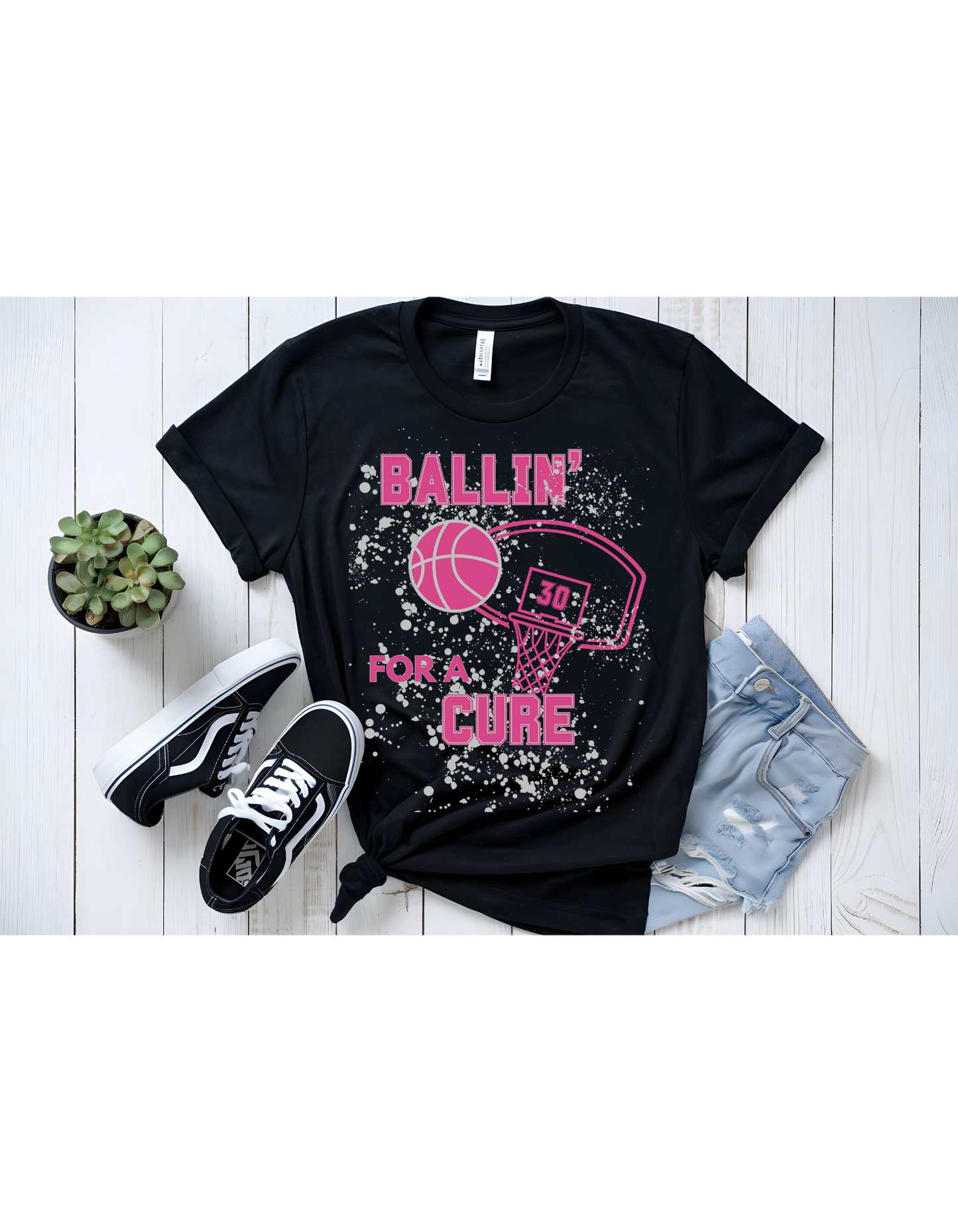 Ballin' For A Cure T-Shirt | Youth & Adult Sizes | Awareness Graphic Tee
