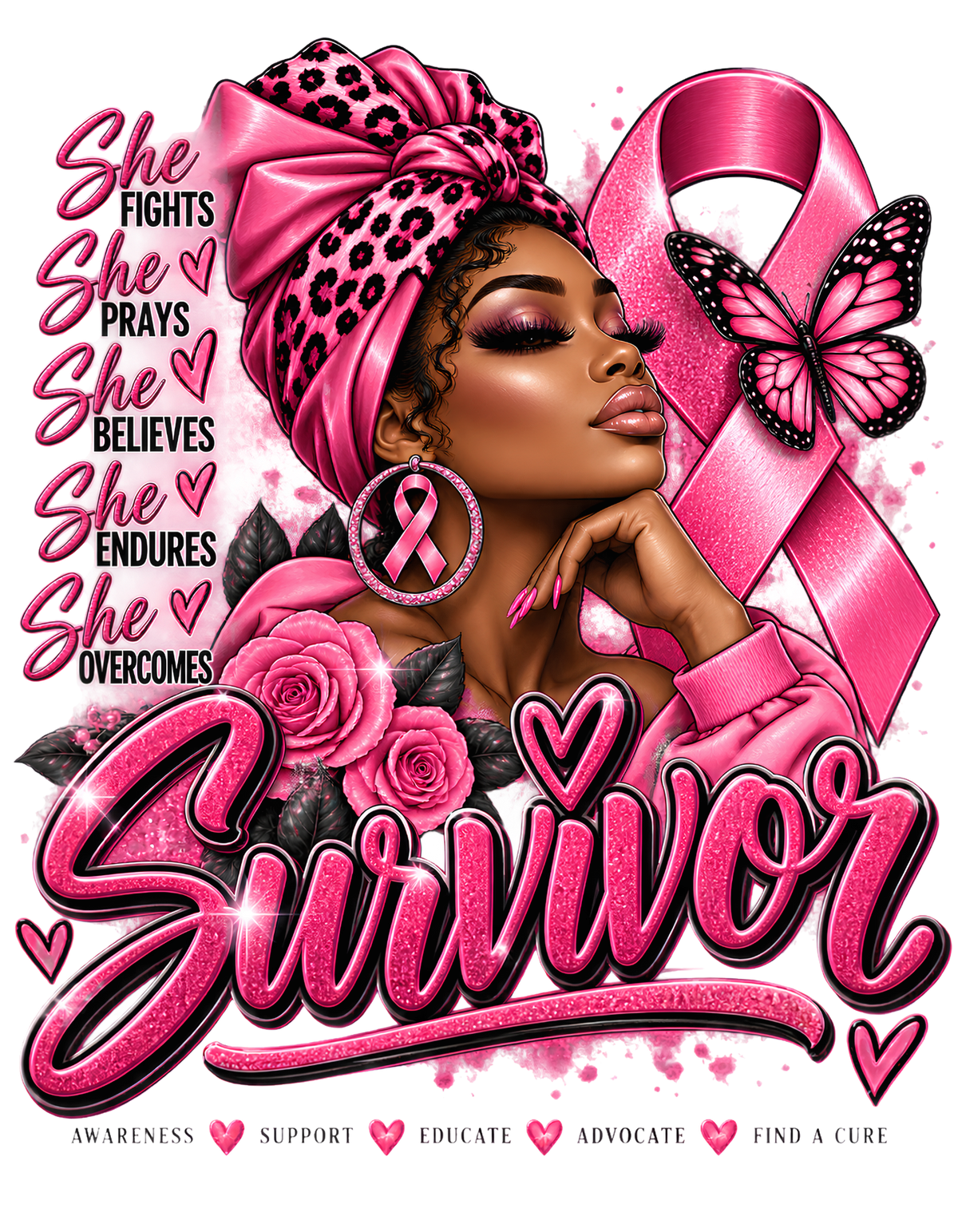 Cancer Survivor Awareness Graphic T-Shirt