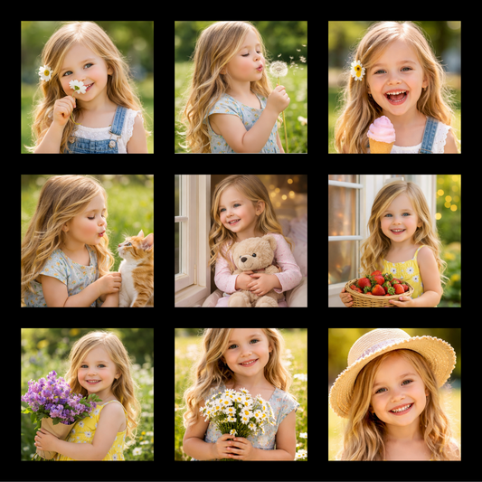 Custom 9 Panel Photo Collage Pillow – Personalized Picture Pillow Gift