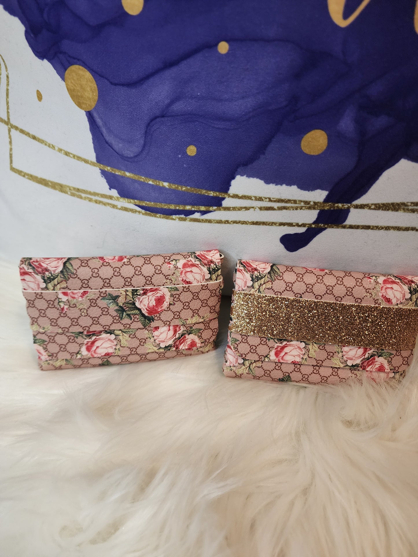 Brown Rose Double G Faux Leather Coin Purse