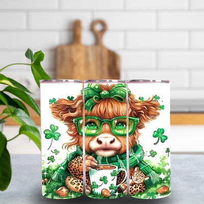 St. Patrick's Day Highland Cow Tumbler