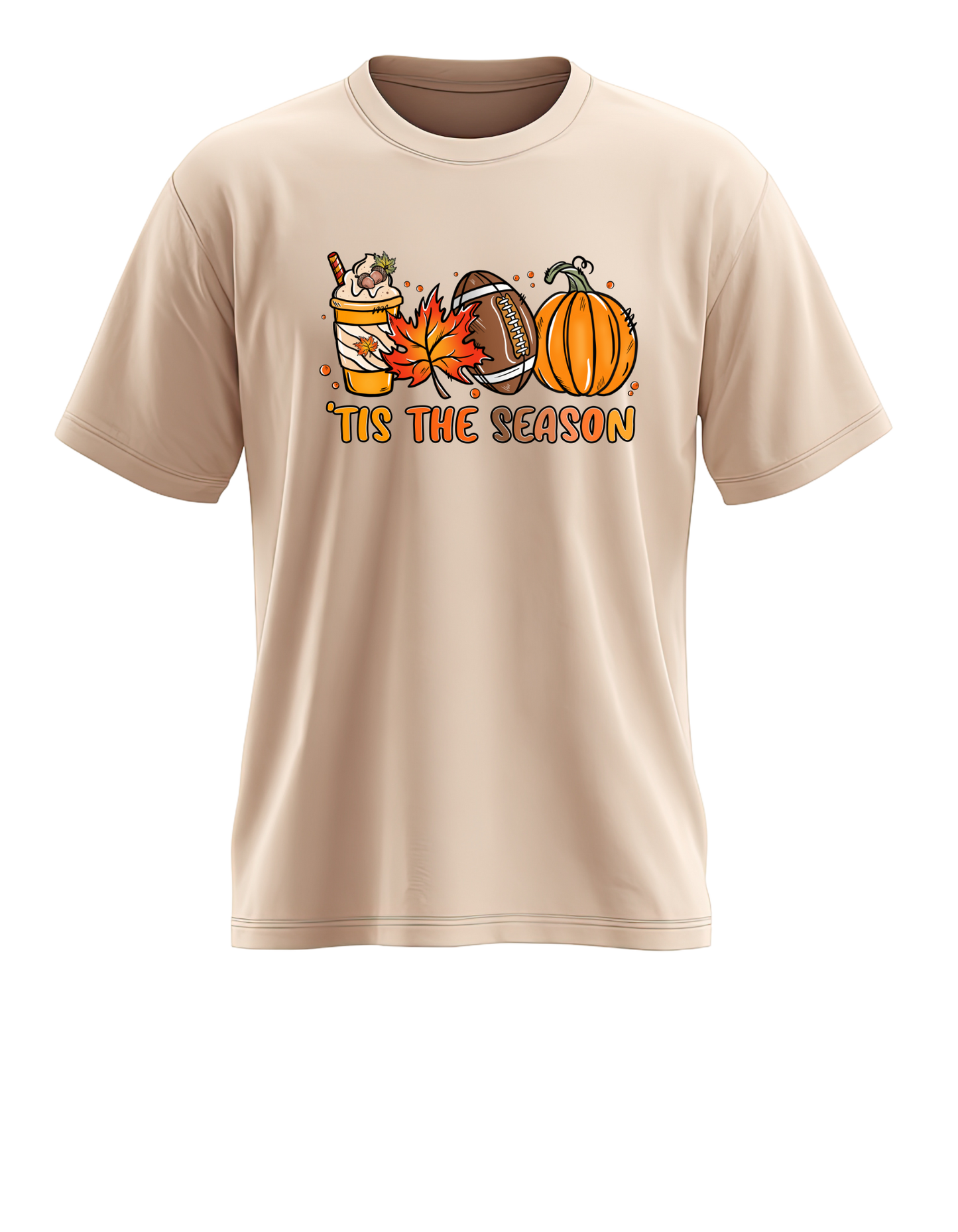 'Tis The Season Fall T-Shirt – Pumpkin Spice Football Autumn Graphic Tee