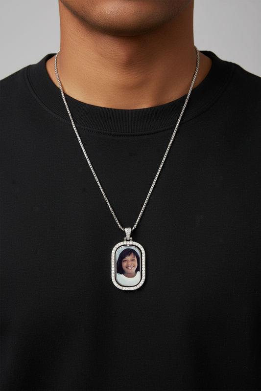 Custom Memorial Pendant Necklace Lifestyle Mockup
