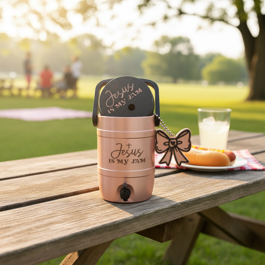 Jesus Is My Jam Can Cooler Koozie Lifestyle Mockup