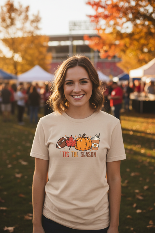 'Tis The Season Football T-Shirt Lifestyle Mockup